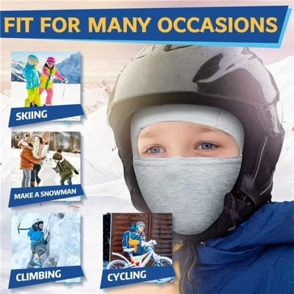 Kids Balaclava Face Mask Winter Ski Hat Neck Warmer Cold Weather Gear
